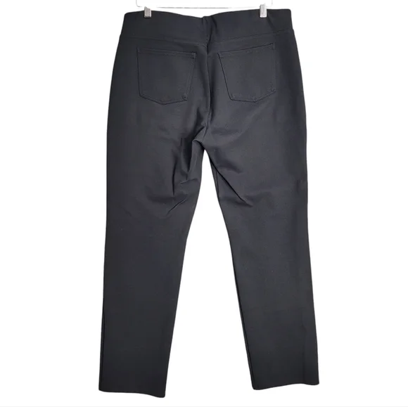 Soft Surroundings Pull On Pants Womens Large Black Ponte Knit Flat Front Stretch - Picture 2 of 11